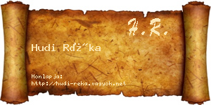 Hudi Réka névjegykártya